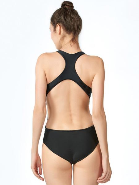 halter hollowed-out one piece swimwear