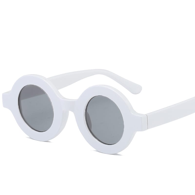 small round sunglasses women retro white