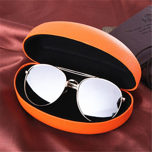 fashion curved solid color glasses case orange