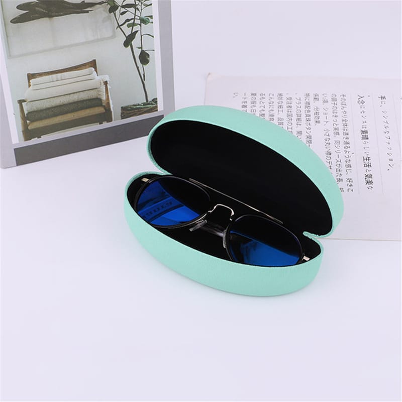 fashion curved solid color glasses case light green