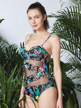Load image into Gallery viewer, printed cutout one-piece swimsuit
