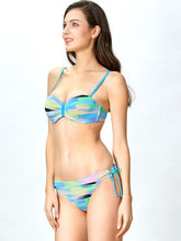 Load image into Gallery viewer, gather print flat chest bikini set
