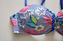 Load image into Gallery viewer, striped floral bikini set
