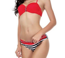 Load image into Gallery viewer, striped braid bikini set
