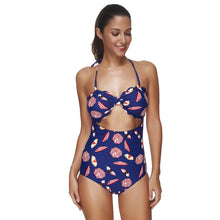 Load image into Gallery viewer, scalloped umbrella printed large padded one pieces swimsuits
