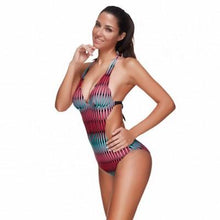 Load image into Gallery viewer, backless vintage one piece swimsuit halter/straps swimwear
