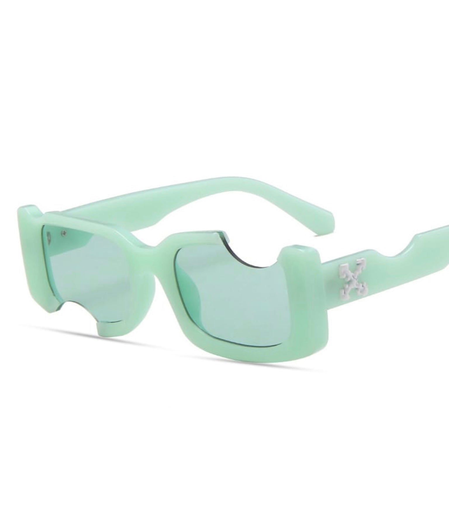 off cady rectangle-frame sunglasses green